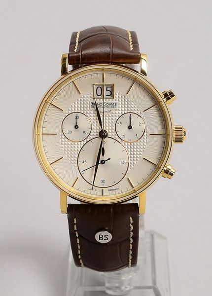HAU B. Söhnle Glashütte/SA, Quarz, Kal. 5040B, Edelst./verg.; Ø 43 mm - Full Set!