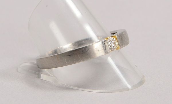Ring, 950 Platin (gest.), mit Brillant/ca. 0,18 ct, Farbe G-H, Vsi; Gewicht 6,20 g