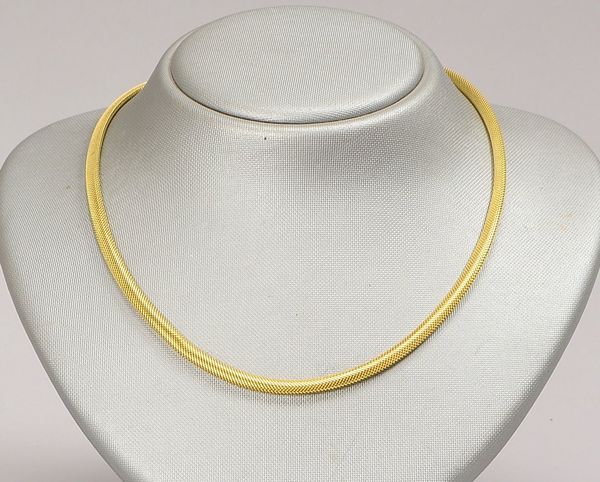 Schlangenkette, 585 GG (gest.), flache Glieder, mit Federringschl.; Gewicht 21,80 g