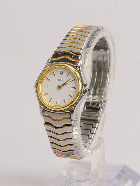 DAU Ebel, Quarzwerk, Edelstahl-Geh./Armband, partiell verg. - ungeprüft; Ø 23 mm