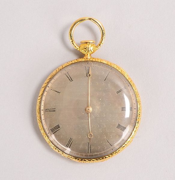 Taschenuhr, Lepine, Schlüsselaufzug, 750 GG, Deckel floral zisel.; Ø 5 cm, Gewicht 64 g
