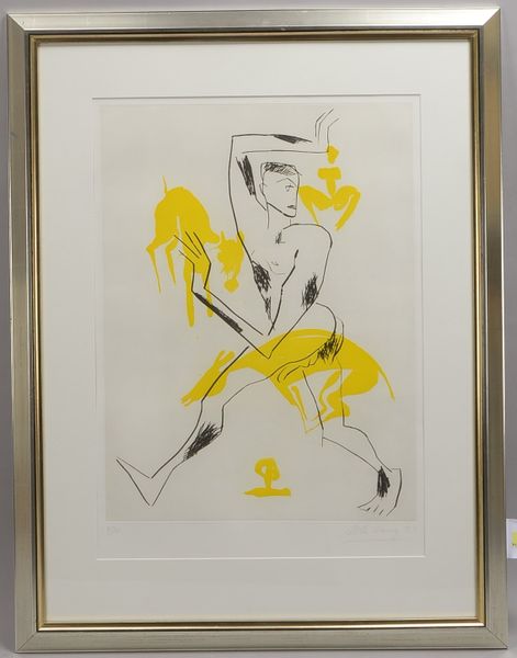 Leiberg, Helge, O.T., Farblithografie, 4/20, sign./dat., hinter Glas; RM 88 x 68 cm