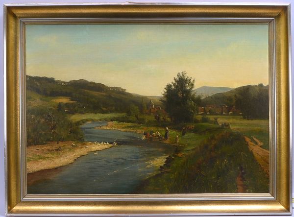 Darnaut, Hugo, Sommerlandschaft, Öl/Lw, auf Holzplatte, sign.; RM 77,5 x 105,5 cm