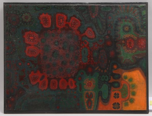 Mafli, Walter, Abstr. Komposition, Öl auf Holz/gerahmt, sign./datiert; RM 48,5 x 63 cm