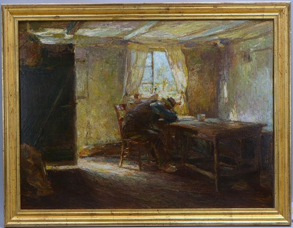 Leysing, Piet, Die Erschöpfung, Öl auf Holzplatte, signert; RM 69 x 90 cm