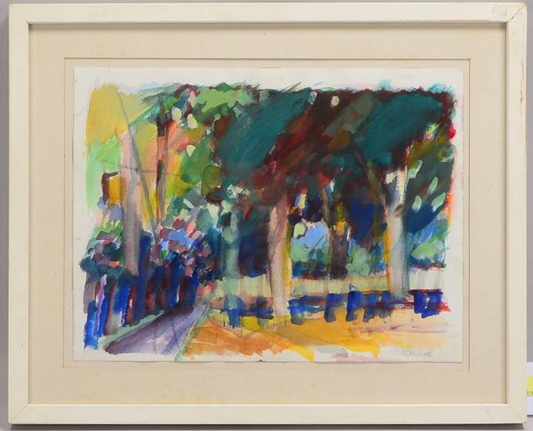 Petschat, Ralph, Waldstraße, Aquarell, sign., hinter Glas; RM 43 x 53 cm