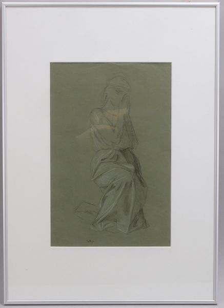 Steinhausen, W.A.T., Betende, Kohlez./weiß gehöht, monogr., hinter Glas; RM 71 x 51 cm