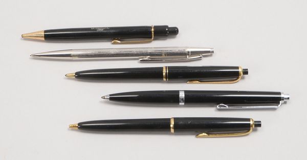 5 Montblanc-Schreibgeräte: Bleistifte Pix 392, 26, Noblesse; Kugelschr. 690