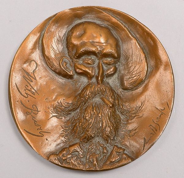 Searle, Ronald, Bronzemedaille, Wilhelm Busch, sign./randdat. 1978; Ø 8 cm