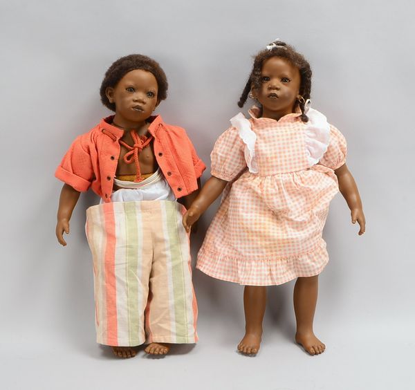 2 Sammler-Künstlerpuppen, Anette Himstedt, Afro-Kinder, verschiedene Ausf.