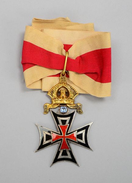 Orden der Tempelritter (Templer), 2-tlg. Ausf. in Silber/partiell verg. und emaill. - selten!