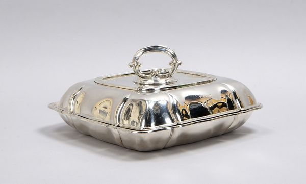 Wilkens, Servierschale, 925 Sterlingsilber, mit Dresdner Barockrand, Deckel mit abnehmbarem Griff/al