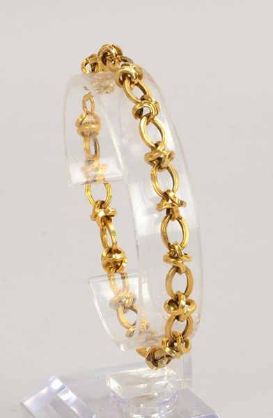Armband, 750 GG (gest.), Ankerglieder, Karabinerschließe; Länge 19 cm, Gewicht 5,70 g
