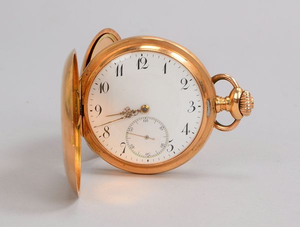 Taschenuhr, Zenith, 585 RG-Gehäuse mit 3x Golddeckeln, '17 Steine', Zifferblatt mit arabischen Ziffe