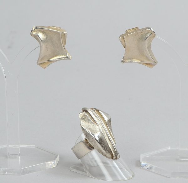 Lapponia/Finnland, Designer-Schmuckset, 925 Sterlingsilber, Entwurf: Björn Weckström, 2-teilig: Ring