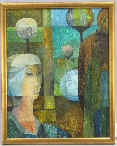 Zöhl, Werner (1926 Stendal - 2012 Fischerhude), 'Entzweites Paar' - Originaltitel, Öl/Lw, unten rech