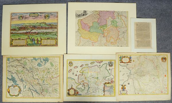 Sammler-Konvolut historischer Landkarten, verschiedene Areale, 5 Blätter ('Ostfriesland', 'Passau',