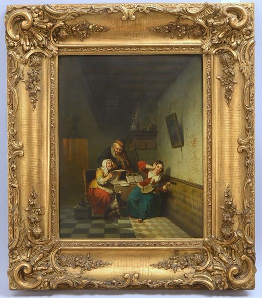 Gemälde (cop. nach J. Wilhelm Schumann - künstlerisch aktiv von 1830 - 1844, Berlin), 'Eine Musikges