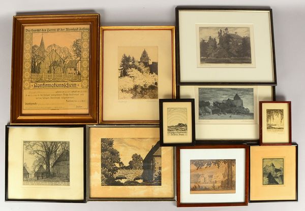Wedepohl, Gerhard (1893 Schönebeck - 1930 Bremen), kleine Grafiksammlung, 9 Radierungen, verschieden
