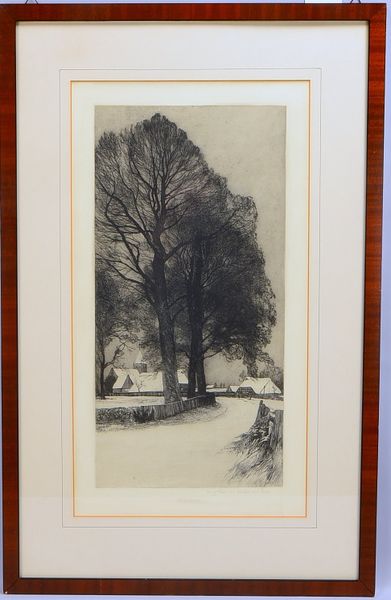 Müller vom Siel, Georg Bernhard (1865 Großensiel - 1939 Wehnen), 'Buchen - Dorfstraße mit Kirche im