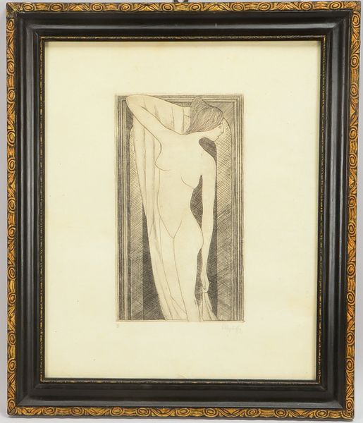 Uphoff, Carl Emil (1885 Witten - 1971 Worpswede), 'Akt', Radierung, unten rechts bleisigniert, in de