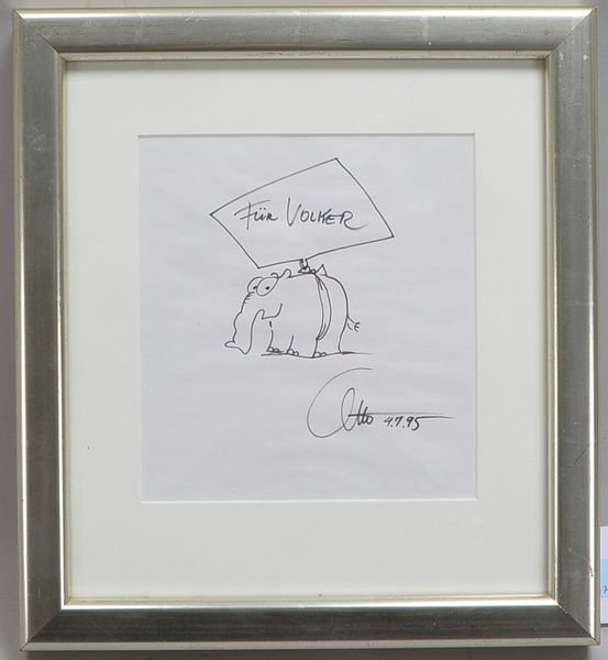 Waalkes, Otto (*1948 Emden), 'Elefant', Filzstiftzeichnung, unten rechts signiert und datiert '4.9.9