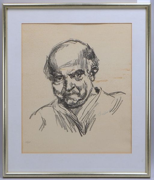 Meidner, Ludwig (1884 Bernstadt a.d. Weide - 1966 Darmstadt), 'Selbstbildnis', Lithografie, Auflage-