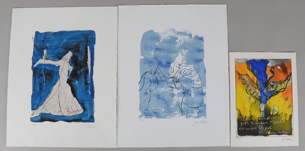 Müller-Stahl, Armin (*1930 Tilsit), kleines Werkkonvolut, 3x Grafiken, Blätter jeweils ungerahmt: 2x