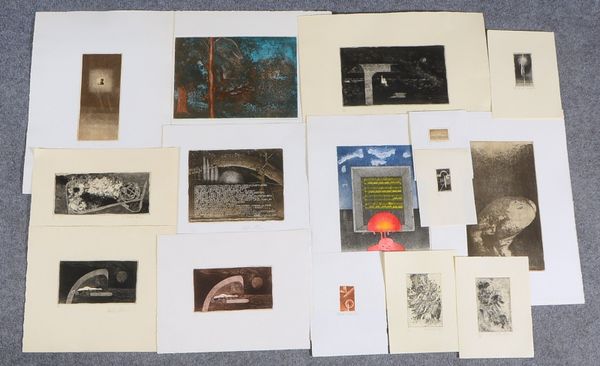 Fein, Martin (Bremer Grafiker), Künstler-Werkkonvolut, 40 Radierungen, unterschiedliche Themen und F