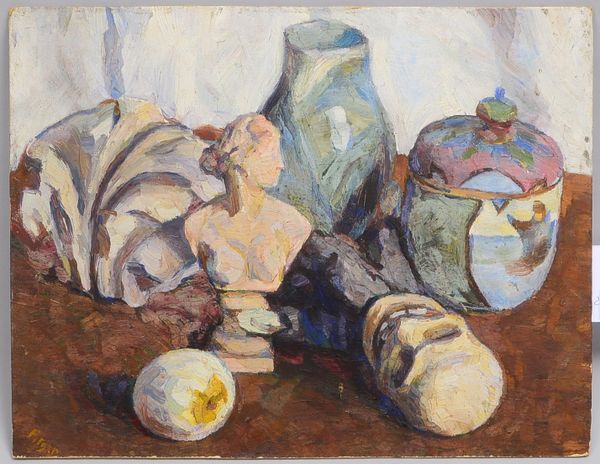 Fitger, Hermann (1891 - 1986), 'Tischstillleben', Öl auf Malkarton, unten links signiert; Bildmaße 3