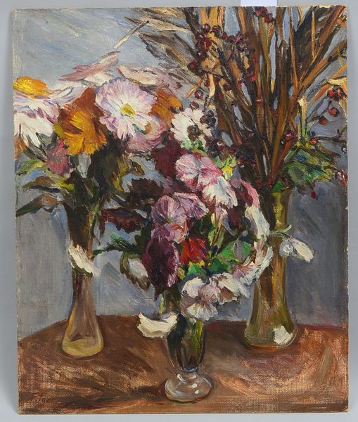 Fitger, Hermann (1891 - 1986), 'Blumenstillleben', Öl auf Malkarton, unten links signiert; Bildmaße
