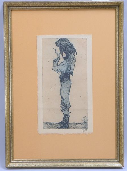Janssen, Horst (1929 - 1995 Hamburg), 'Es ist Kerinnes, die ich meine', Radierung in Blaugrün auf Bü