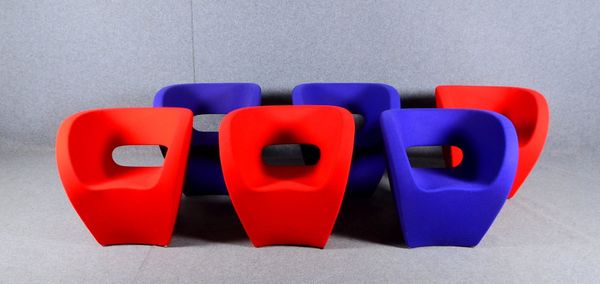 Moroso/Italien, Satz Designer-Sessel (Victoria & Albert-Collection, 2000), verschiedenfarbiger Texti