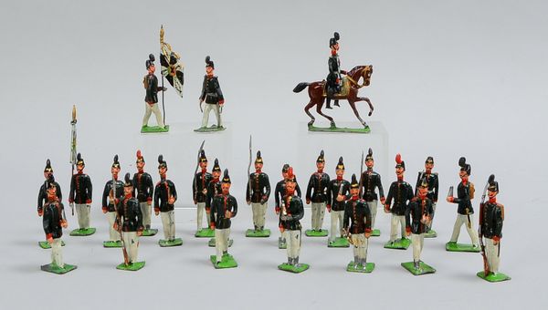 Zinnsoldaten-Sammlung, 'Preußische Armee', verschiedene Soldatenfiguren - darunter 'Fahnenträger' un