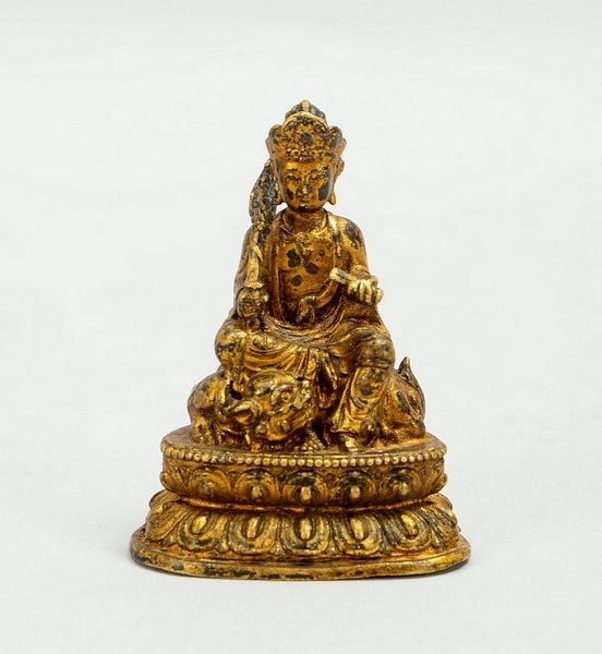 Bronzeskulptur (China, 18./19. Jahrhundert), 'Buddha' (in sitzender Haltung mit Handattributen darge