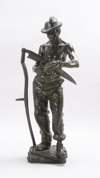 Skulptur, 'Der Sensenmann', Kunstmasse(?) bronziert, unsigniert auf Plinthe nummeriert 3198(?); Höhe