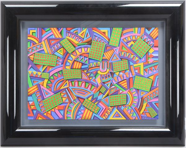 Kühn, Volker (1948 Neuenkirchen - 2023 Lilienthal), 'Kontrastspiele', Acryl auf Platte - Unikat aus