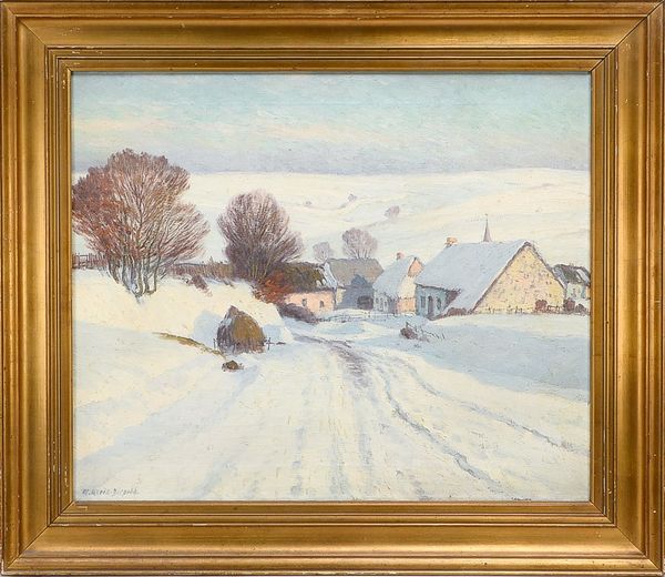 Klein-Diephold, Maximilian (1873 Wilhelmshöhe - 1949 Westerwald), 'Dorf im Winter', unten links sign