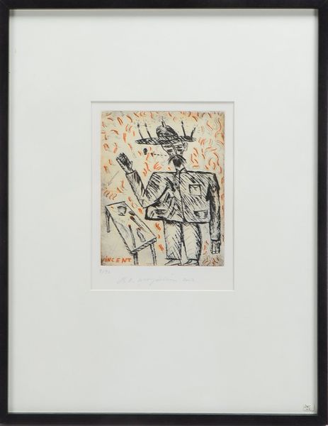 Waydelich, Raymond E. (1938 - 2024 Straßburg-Neudorf), 'Vincent', Farbradierung, Auflage-Nr. '3/30',