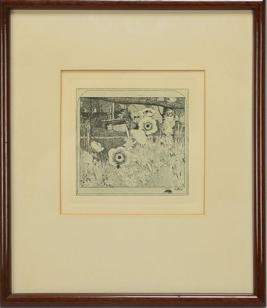 Vogeler, Heinrich (1872 Bremen - 1942 Kasachstan), 'Frühlingsblumen', Radierung (aus der Mappe, 'An
