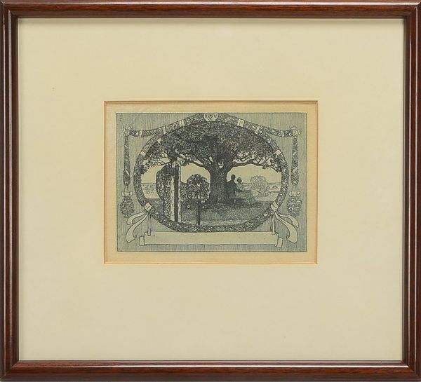 Vogeler, Heinrich (1872 Bremen - 1942 Kasachstan), 'Tod bricht Rosen', Radierung, oben mittig monogr