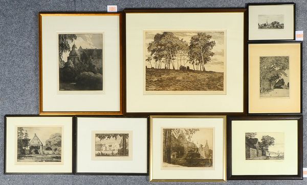 Wedepohl, Gerhard (1893 Schönebeck - 1930 Bremen), kleine Grafiksammlung, 8x Radierungen, verschiede