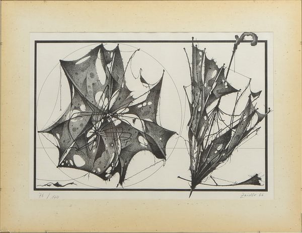 Zeidler, Hans-Joachim (1935 - 2010), 'Die zerfetzten Regenschirme', Lithographie, unten rechts bleis