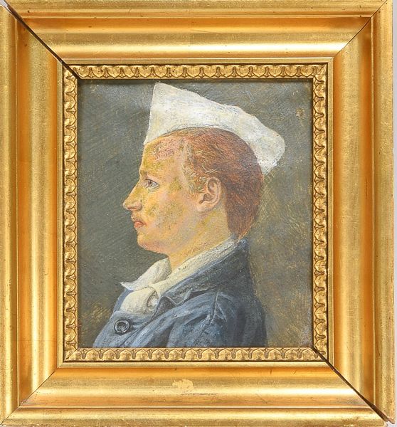 Portrait, Öl/Hartfaser, unsigniert, verso bezeichnet; Bildmaße 16 x 14 cm, Rahmenmaße 20 x 22 cm