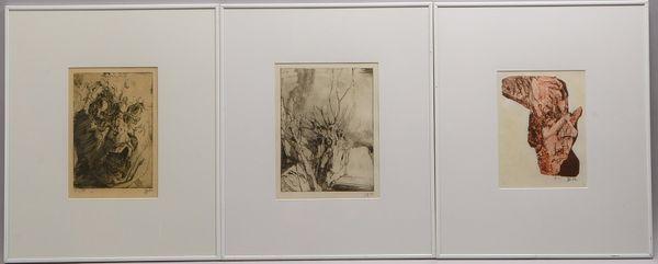 Janssen, Horst (1929 - 1995, Hamburg), kleines Grafikkonvolut, 3 Radierungen, verschiedene Motive, j