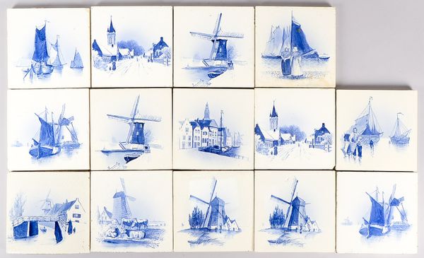 Villeroy & Boch/Mettlach, Konvolut antiker Wandfliesen, Keramik glasiert, unterschiedliche klassisch