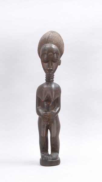 Holzskulptur/Ahnenfigur (Stamm der Boule/Elfenbeinküste), Holz handgeschnitzt, Figur mit weiblichen