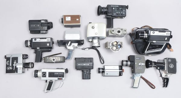 Filmkamera-Sammlerkonvolut, verschiedene Hersteller und Ausführungen (Bauer, Bolex, Novex, Trianto,