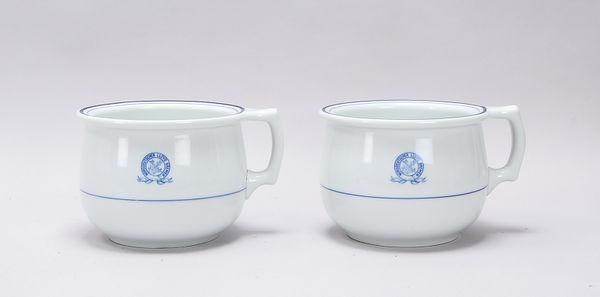 Bauscher Weiden für Noddeutscher Lloyd, paar Porzellan-Nachttöpfe, jeweils mit NDL-Emblem; Durchmess