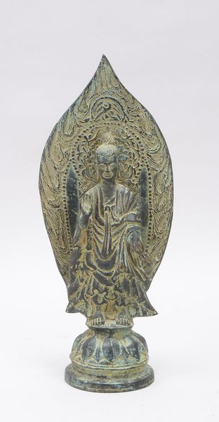 Amida Buddha, Tibet/China, Bronze grün patiniert, der Buddha des unendlichen Lebens und des unendlic